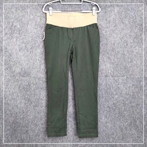 Gap Maternity Pant Sz 0 Olive Chino Best Girlfriend Stretchy Belly Band casual